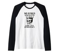 No Kings Since 1776 - Design Patriotique Pro-démocratie Manche Raglan