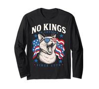No Kings T-Shirt Humoristique Motif Chat America Since 1776 Manche Longue