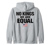 No Kings We are Equal Freedom Equality Drapeau USA Texte Graphique Sweat à Capuche