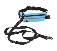 No - Laisse pour Chien à Main Fanny Pack - Laisse élastique en Nylon Robuste avec visibilité réfléchissante, Taille réglable pour la Course et la Marche de Nuit (Light Blue)