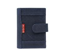 No Limits Porte-cartes de crédit pour homme en cuir véritable effet nubuck, mécanisme à déclenchement Pop-up, portefeuille compact, avec poche billets et pièces de monnaie, avec boîte, bleu marine