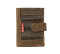 No Limits Porte-cartes de crédit pour homme en cuir véritable effet nubuck, mécanisme à déclenchement Pop-up, portefeuille compact, avec poche billets et pièces de monnaie, avec boîte, marron, Pop-up