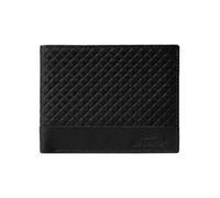 No Limits Portefeuille homme en cuir véritable, élégant design tressé, avec boîte cadeau en bois, Noir 270, Senza Portamonete, 270