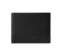 No Limits Portefeuille homme en cuir véritable, élégant design tressé, avec boîte cadeau en bois, Noir , Mince, slim