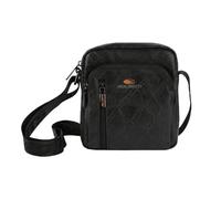 No Limits Sacoche Homme Bandoulière Réglable - Sac Épaule Imperméable en Simili Cuir Noir, Multi-Poches Zippées