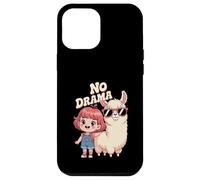 No Llama Drama Cute Cartoon Llama Lunettes de soleil cheveux rouges Coque pour iPhone 12 Pro Max