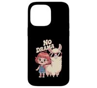 No Llama Drama Cute Cartoon Llama Lunettes de soleil cheveux rouges Coque pour iPhone 14 Pro Max