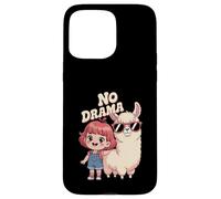 No Llama Drama Cute Cartoon Llama Lunettes de soleil cheveux rouges Coque pour iPhone 15 Pro Max