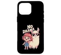No Llama Drama Cute Cartoon Llama Lunettes de soleil cheveux rouges Coque pour iPhone 16 Pro Max