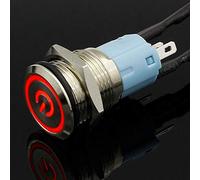 NO LOGO F-MINGNIAN-Tool, 1pc 16 mm Rouge Bleu Jaune Vert Blanc Lumière Chaud Voiture Automatique LED Power Metal Bouton-Poussoir Autobloquant Marche-arrêt de Type 5V 12V 24V 220V