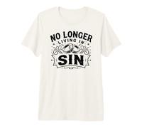 No Longer Living in Sin Funny Christian Wedding Just Married T-Shirt Haut de Gamme