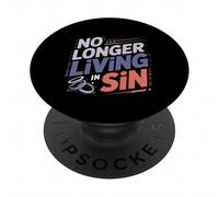 No Longer Living in Sin Mariage Couple de Mariage PopSockets PopGrip Adhésif