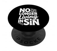 No Longer Living in Sin Mariage Couple de Mariage - PopSockets PopGrip Adhésif