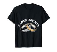 No Longer Living in Sin Mariage Couple de Mariage |- T-Shirt