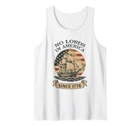 No Lords in America Since 1776 Vintage Sailing Ship 4 juillet Débardeur