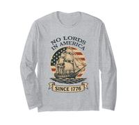 No Lords in America Since 1776 Vintage Sailing Ship 4 juillet Manche Longue