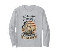 No Lords in America Since 1776 Vintage Sailing Ship 4 juillet Manche Longue