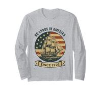 No Lords in America Since 1776 Vintage Sailing Ship 4 juillet Manche Longue