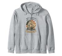 No Lords in America Since 1776 Vintage Sailing Ship 4 juillet Sweat à Capuche