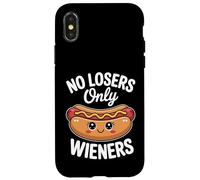 No Losers Only Wieners Funny Hot Dog Pun Humour Mignon Coque pour iPhone X/XS