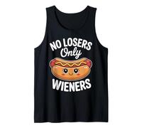 No Losers Only Wieners Funny Hot Dog Pun Humour Mignon Débardeur