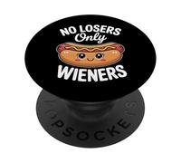No Losers Only Wieners Funny Hot Dog Pun Humour Mignon PopSockets PopGrip Adhésif