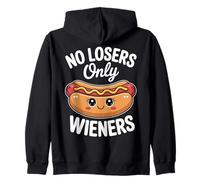 No Losers Only Wieners Funny Hot Dog Pun Humour Mignon Sweat à Capuche