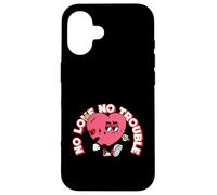 No Love No Trouble (Graphique en Forme de cœur Amusant) Coque pour iPhone 16