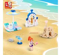 (NO.M38-B0862) Sluban 0862 Girl Friend Summer Beach Blocs de construction Jouets assemblés Éducatifs