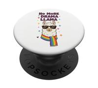 No More Drama Écharpe LGBT Motif Lama Arc-en-Ciel PopSockets PopGrip Adhésif