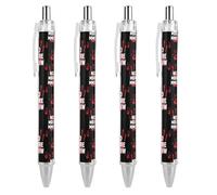 No More Mmiw Lot de 4 stylos à bille rétractables pour accessoires de bureau, écriture lisse, stylos à encre gel de 0,5 mm pour homme et femme