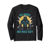 No More Mr Nice Guy Drôle Alpha Wolf Meme Unhinged Brainrot Manche Longue