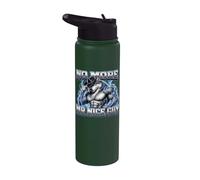 No More Mr Nice Guy Funny Alpha Wolf Meme Unhinged Brainrot Stainless Steel Insulated Water Bottle