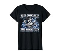 No More Mr Nice Guy Funny Alpha Wolf Meme Unhinged Brainrot T-Shirt Graphique avec Valeur, Femme, Noir, M