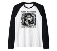 No More Mr Nice Guy Wolf Meme Husky Humour Manche Raglan