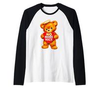 No More Nice Grumpy Fuzzy Bear Angel Heart Graphic Manche Raglan