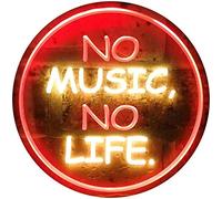 No Music No Life Band Room Illuminated Dual Color LED Enseigne Lumineuse Neon Sign Rouge et jaune 600 x 400mm st6s64-i0848-ry