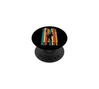 No Music No Life Grille de Saxophone rétro PopSockets PopGrip Adhésif