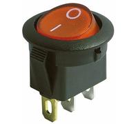 No-name bascule éclairé 3 broches rouges, aC 250 v, 6,5A noir, 2 positions : on/off