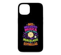 No Necesito Música Citation Halloween Lune et Chauve-Souris Coque pour iPhone 13