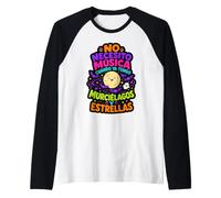 No Necesito Música Citation Halloween Lune et Chauve-Souris Manche Raglan