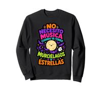 No Necesito Música Citation Halloween Lune et Chauve-Souris Sweatshirt