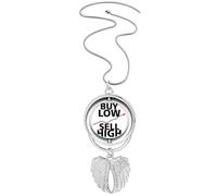 no/no Acheter Low Sell High Art Deco Fashion Pendentif Ailes d'ange Rotation Collier Bijoux, M