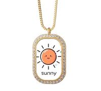 no/no Agréable Sunny Day Sunbeam Collier Pendentif Diamant Cristal Doré Bijoux
