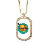 no/no All Day Candy Happy Collier Pendentif Cristal Diamant Bijoux Doré