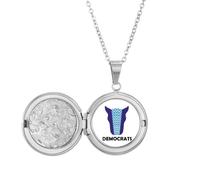 no/no Amepresident Figurine Biden Bleu Democracy Médaillon Collier Hold Photo Bijoux Cadeau d'anniversaire
