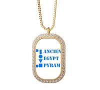 no/no Ancienne Egypte Pyrad Art Déco Fashion Collier Pendentif Diamant Cristal Doré Bijoux
