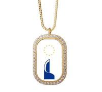 no/no Architecture France Unique EU Collier Pendentif Diamant Cristal Bijoux Doré
