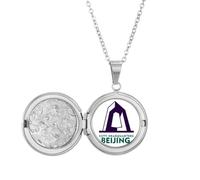 no/no Beijing City Tourisme CCTV Station China Médaillon Collier Hold Photo Bijoux Cadeau d'anniversaire