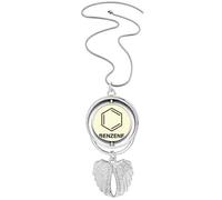 no/no Benzène Structure moléculaire Formule Substance Pendentif Ailes d'ange Rotation Collier Bijoux, M